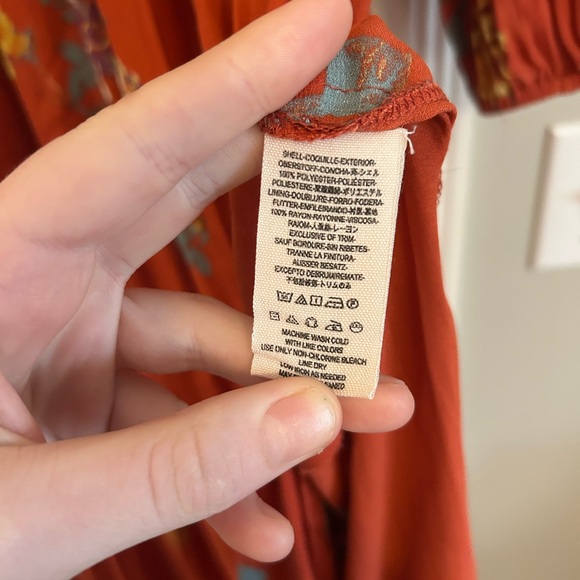 Free People Red Long Sleeve Maxi Dress Medium - Picture 6 of 7